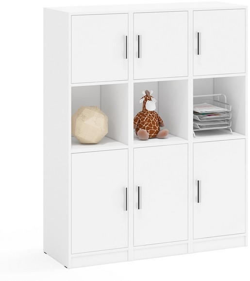 Три Пенала С-МД-СК9П к компьютерному столу С-МД-СК9, цвет белый шагрень, ШхГхВ 129х45х160 см., универсальная сборка