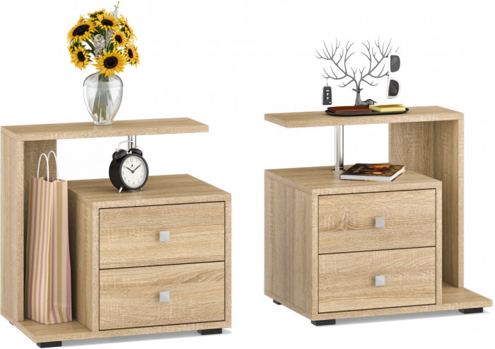 Камелия спальня № 9 Кровать с ящиками 1600 + Две тумбы + Стол космет. + Зеркало + Шкаф 4-х, цвет дуб сонома, сп.м. 1600х2000 мм., б/м, осн. есть