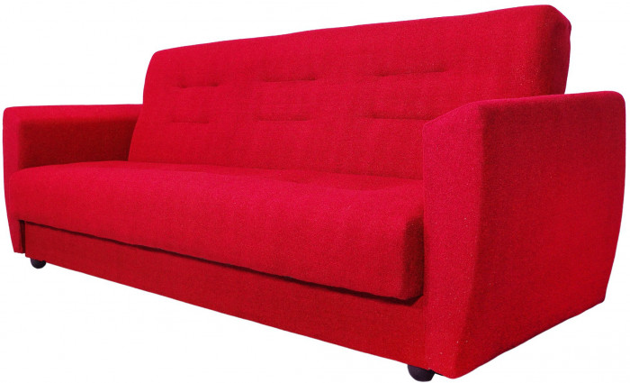 Раскладной диван-кровать, прямой, книжка, цвет красный, Лира 120х190