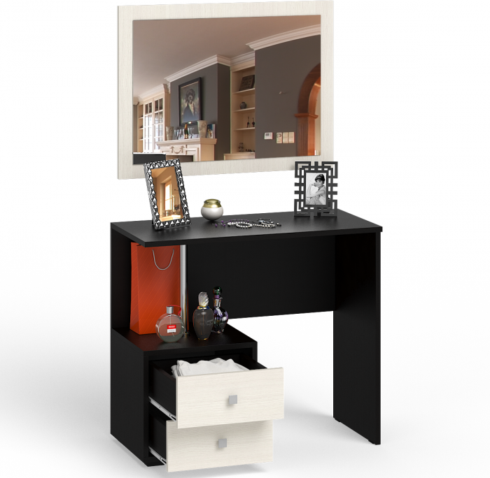 Камелия Стол косметический + Зеркало, венге/дуб лоредо