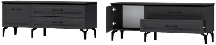 Модульная Гостиная Шарм, набор 1, Антрацит/Крафт золотой