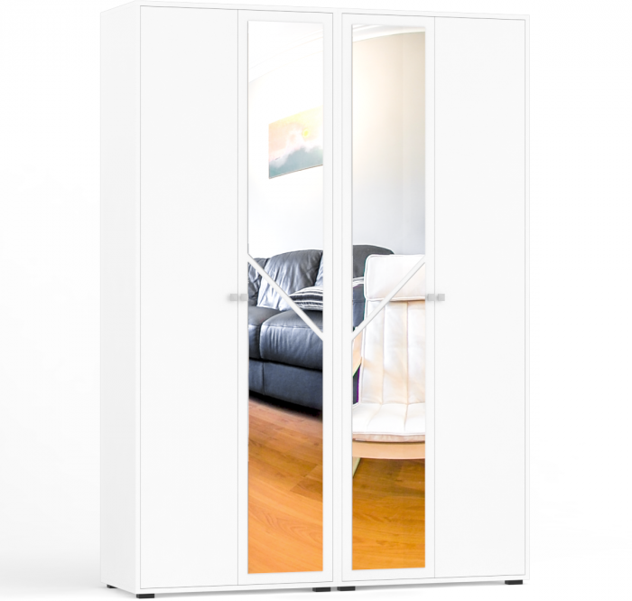 Камелия спальня № 10 Кровать с ящиками 1600 + Две тумбы + Стол косметич. + Зеркало + Комод + Шкаф, цвет белый, 1600х2000 мм., б/м, осн. есть