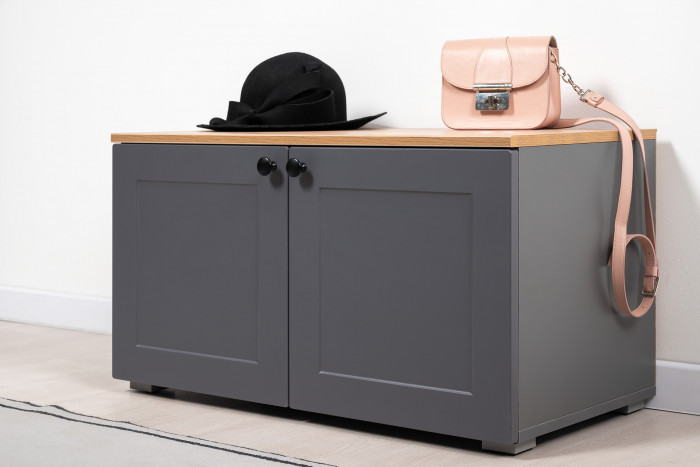 Остин 13.257 Тумба + 13.257 Тумба, цвет серый графит/дуб крафт золотой, ШхГхВ 160х41,9х43,7 см.