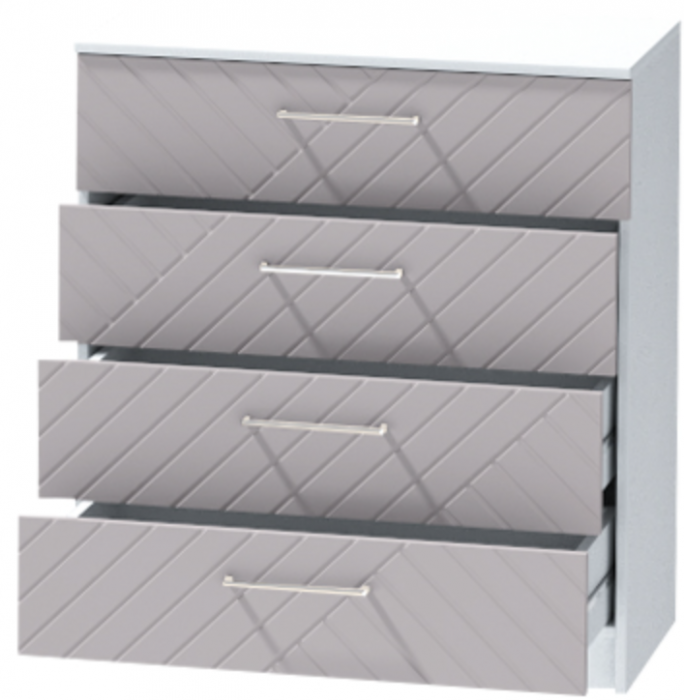 Комод №1 "Иннэс-7", Белый/Грэй софт