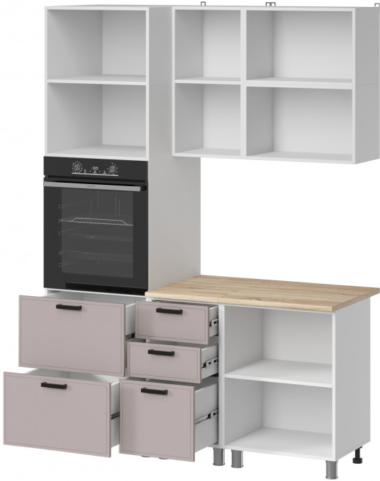 МК Аленушка 1,6м ПД 2 Магнолия Кашемир,скоба черный,сонома