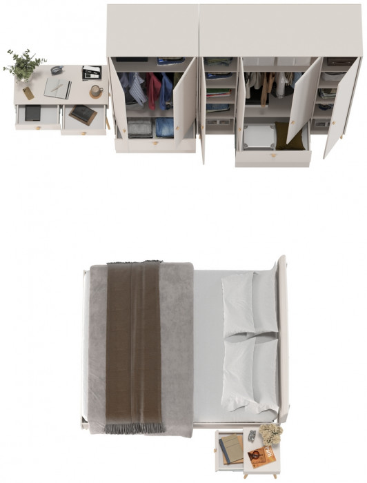 Афина Спальня 40-1600, цвет кашемир серый, сп.м. 1600х2000 мм., б/м, основание есть - фанера