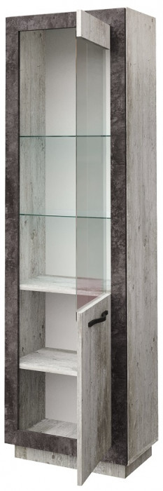 Шкаф-витрина (правое исп.) "Эстель" - Сосна шале/Бетон спаркс