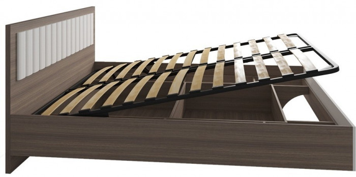 МС Роза Кровать 160, Орех Франклин карамель/Бежевый скин