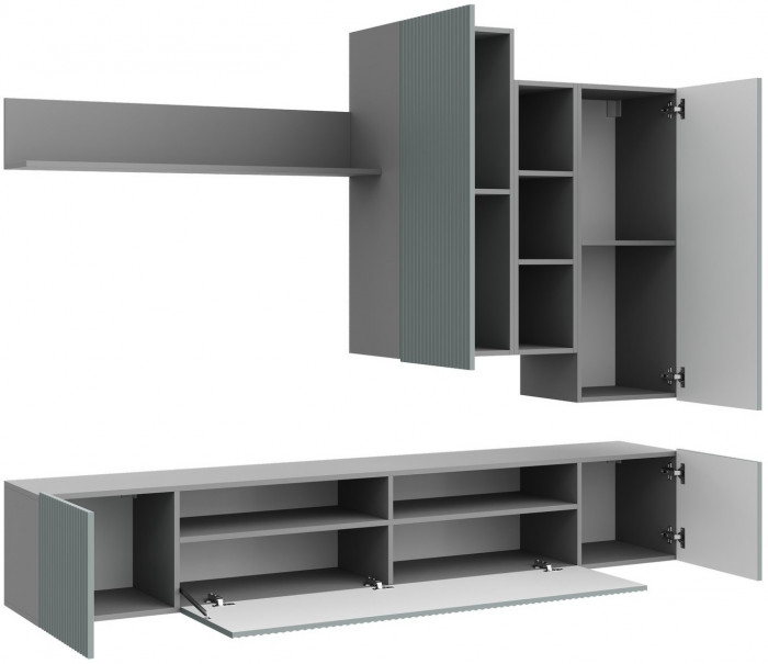 Гостиная Сканди (Серый шифер / Грин Грей софт)