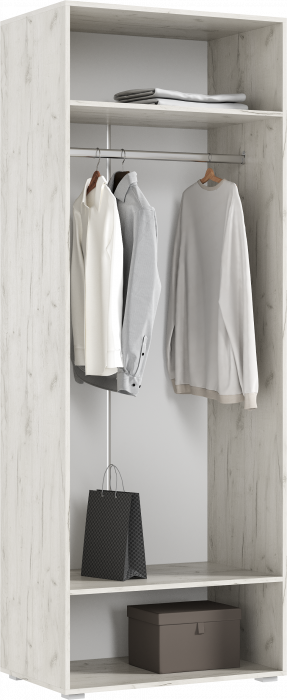 Нэнси NEW Шкаф 2-х ств. 800 ЛДСП, Дуб Крафт Белый/Дуб Крафт Белый