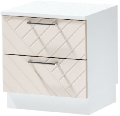 Тумба-6 прикроватная напольная "Иннэс-7", Белый/Тирамису матовый