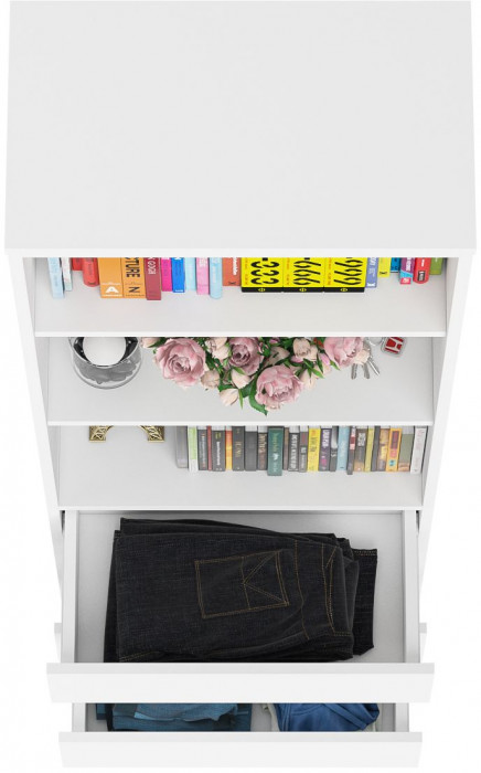 Мори Стеллаж МСТ600.3, цвет белый, ШхГхВ 60,4х35,4х179,6 см.