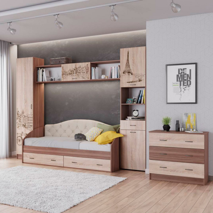 Орион комод (750х810х435) ясень шимо/дуб сонома