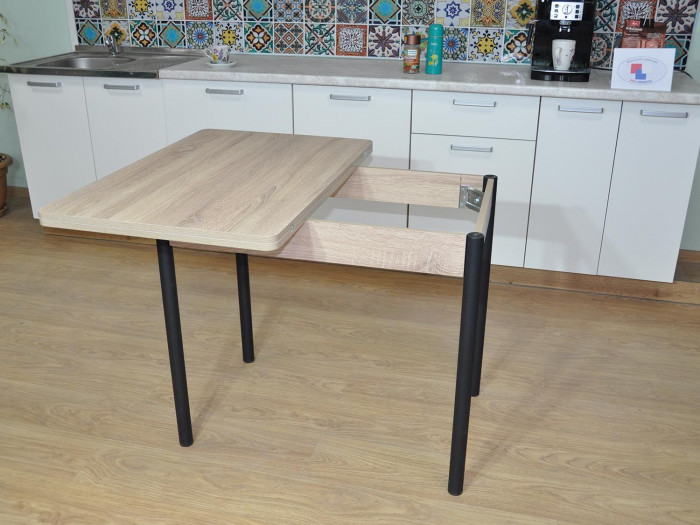 Симпл стол обеденный раскладной / Дуб сонома/черный