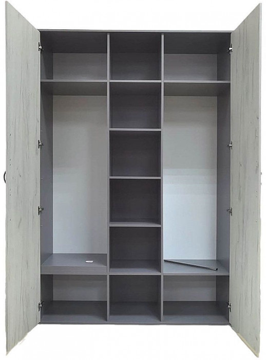 Бастион Шкаф с нишей Дуб Крафт белый / Серый шифер