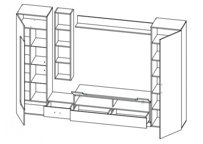 Loft - 20 стенка ТВА Белый / Дуб Вотан