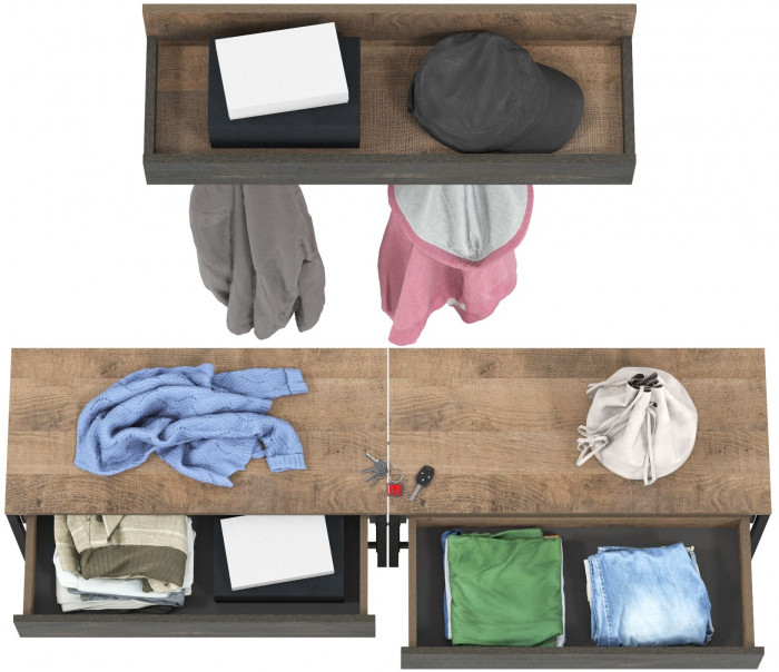 Трувор Прихожая 178, дуб гранж песочный/интра