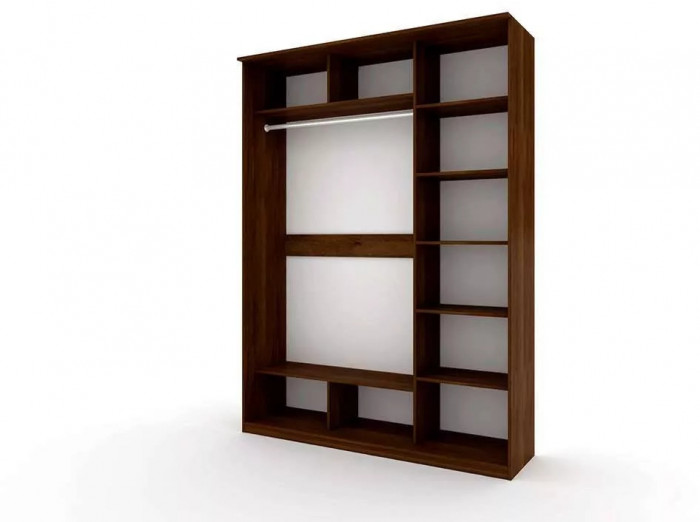 Шкаф купе Модерн 1776х600 3-х дверный 2-х секционный фотопечать №4 венге