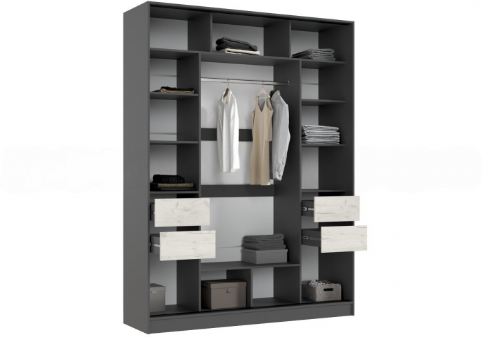 Спальня Роджина графит/дуб крафт белый