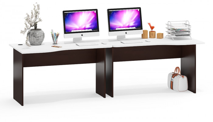 Два стола письменных С-МД-1-04, венге/белый шагрень