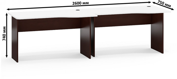 Два стола письменных С-МД-1-04, венге/белый шагрень