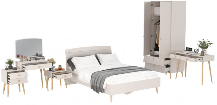 Афина Спальня 27-1400, кашемир серый