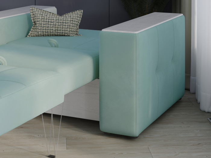 Кресло-кровать Виконт, Мятный/Холст белый МДФ