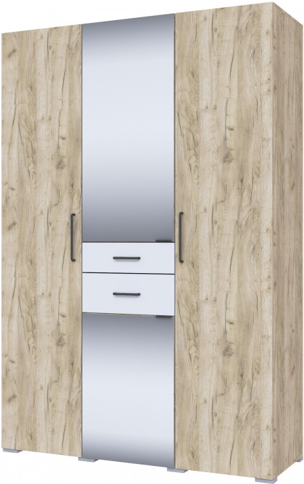 Шкаф 3-х створчатый "Теана" - Крафт серый/МДФ светло-серый