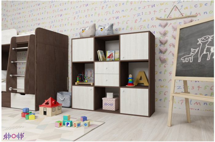 Стеллаж Джери (Белое дерево/Винтерберг)