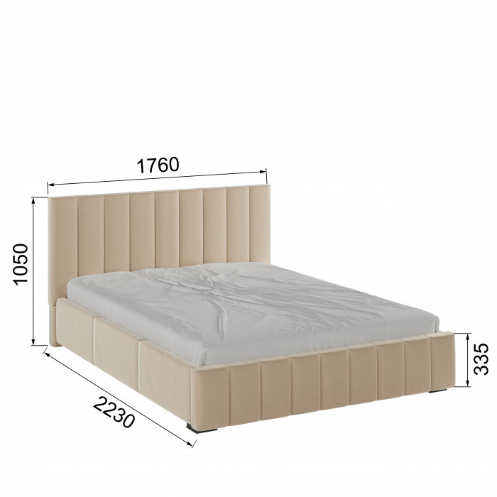 Нега Кровать интерьерная 160 бежевый, ортопед