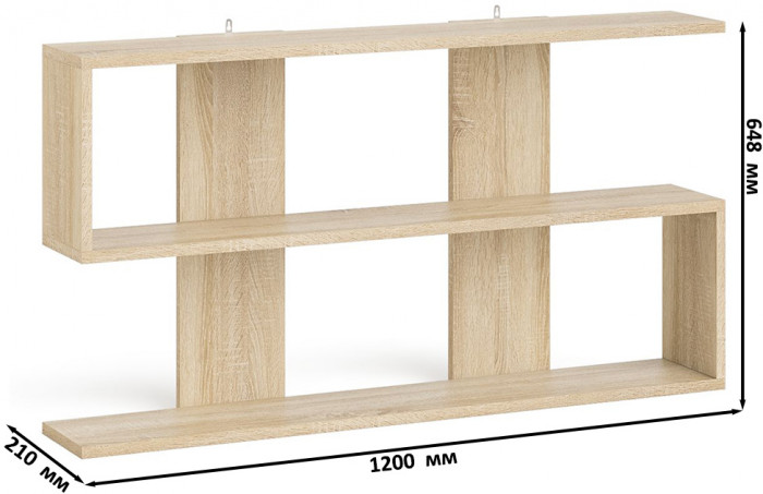 Мори Стол письменный МСП1200.1 + Комод МК700.5 + Полка 1200, цвет дуб сонома, ШхГхВ 190,8х50х209,6 см., универсальная сборка