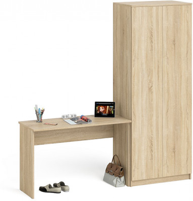 Мори Стол письменный МСП1200.1 + Шкаф МШ800.1, цвет дуб сонома, ШхГхВ 200,8х50,4х209,6 см., универсальная сборка