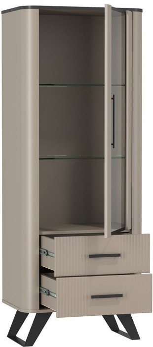 Гостиная Фиделия 1 серый камень / мрамор черный