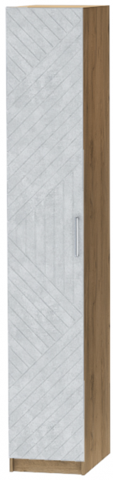 Шкаф-пенал №1 "Иннэс-7" - Крафт золотой/Бетон снежный