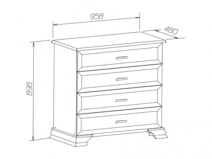 Комод Николь с 4 ящиками