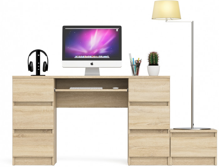 Мори Стол компьютерный МС-2 + Тумба ТМП400.1, цвет дуб сонома, ШхГхВ 175,8х50х76,6 см., универсальная сборка