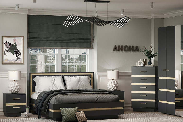 Комод высокий 3 Анона, антрацит