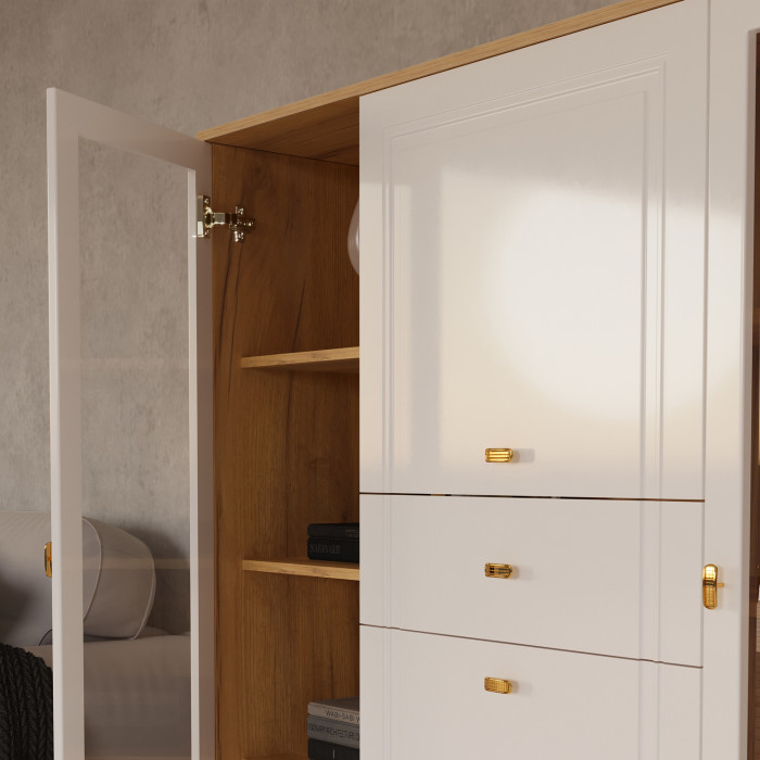 Шкаф низкий (2 стеклодвери) Вега Сапфир