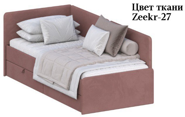 Кровать Тото 90х200 с ящиками, Микровелюр Zeekr-27