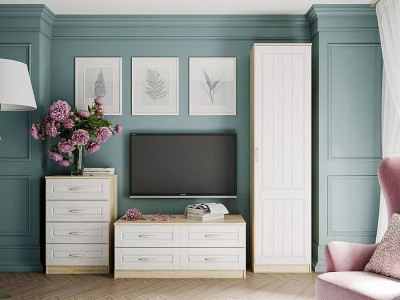 Гостиная Оливия 5 Дуб Сонома/белое дерево