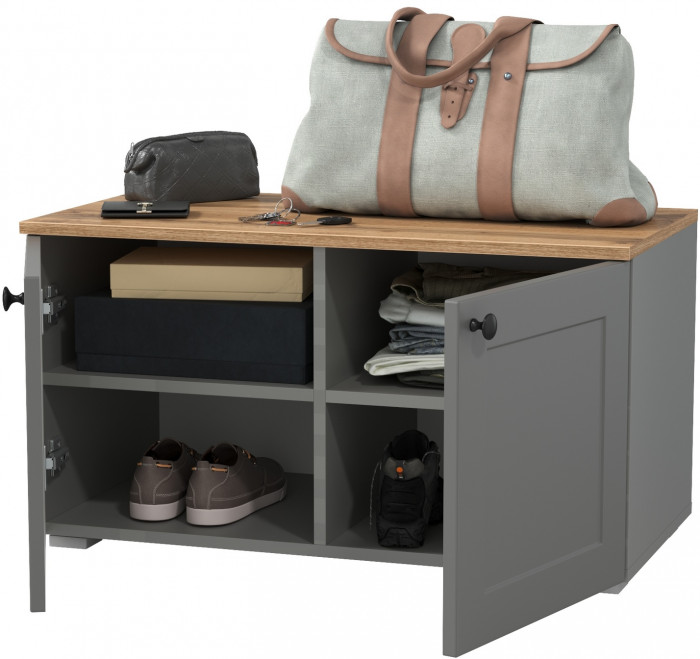 Остин 13.257 Тумба, цвет серый графит/дуб крафт золотой, ШхГхВ 80х41,9х43,7 см.