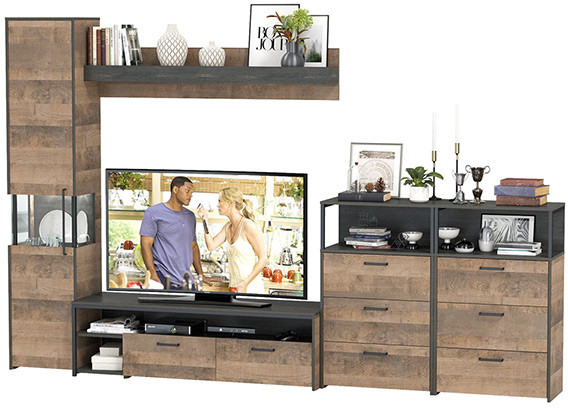 Трувор Гостиная 101, дуб гранж песочный/интра