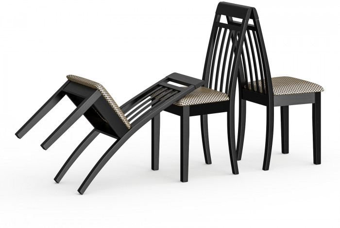 Три стула Мебель--24 Гольф-11 разборных, цве венге, обивка ткань руми 812/8, ШхГхВ 40х40х100 см., от пола до верха сиденья 47 см.