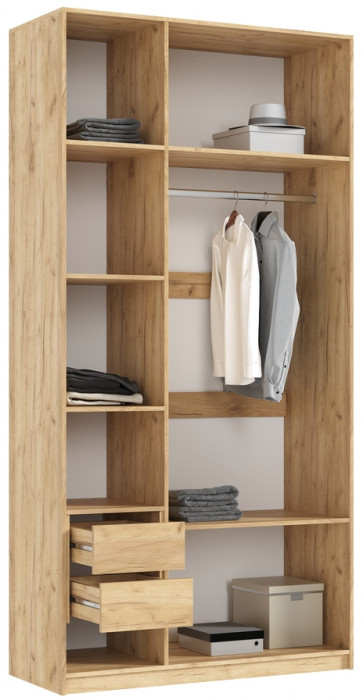 Марвэл Шкаф 3-х створчатый 1200, Дуб крафт/Мальта грей