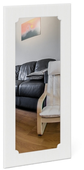 Прихожая П-6 Зеркало, МДФ белое дерево фрезеровка ромб