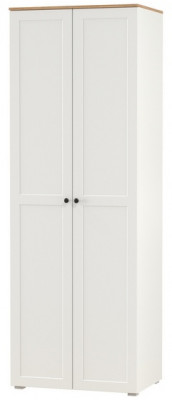 Остин 13.336.02 Шкаф для одежды(две двери), цвет белый шагрень/дуб крафт золотой, ШхГхВ 80х54,6х229,8 см.