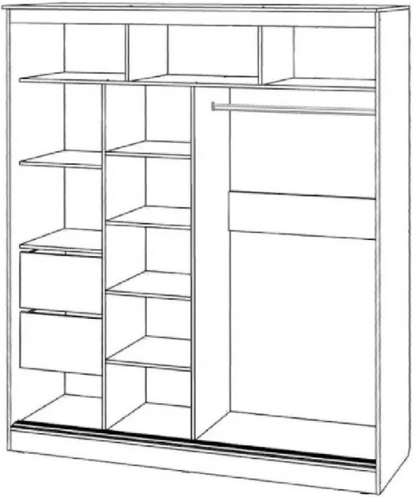 Шкаф-купе Элегант 1700 (Сандал светлый)