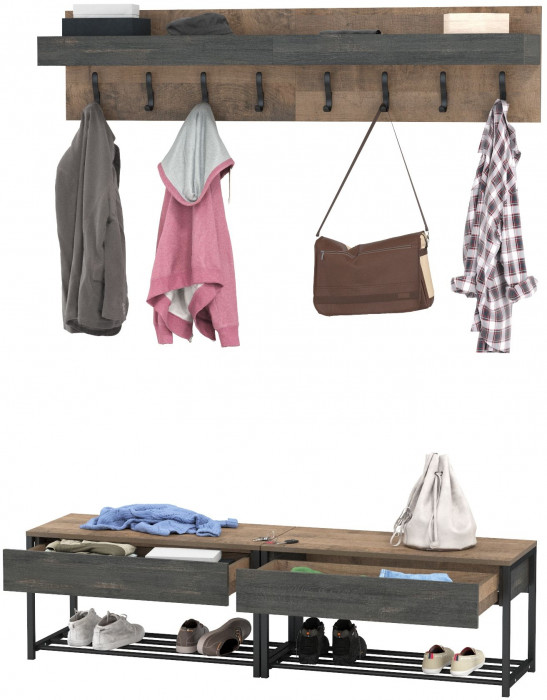 Трувор Прихожая 183, дуб гранж песочный/интра