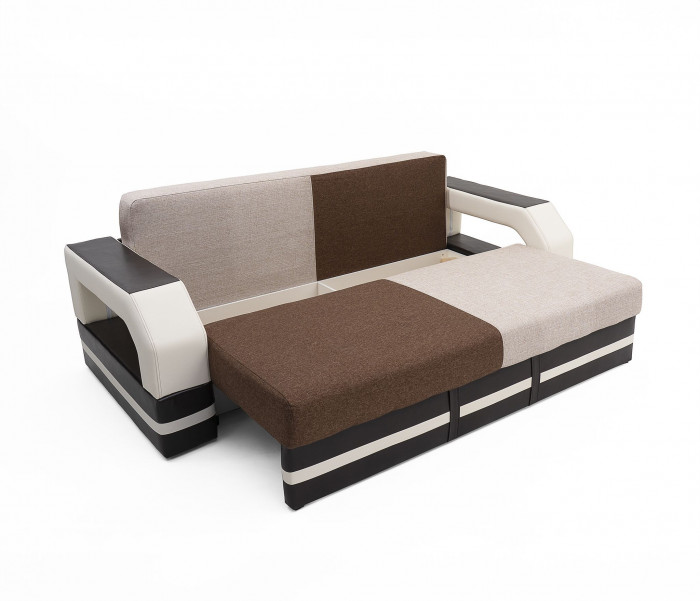 Диван-кровать Манчестер, еврокнижка, рогожка/экокожа, 150х195, комби