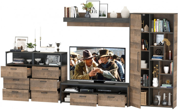 Трувор Гостиная 103, дуб гранж песочный/интра